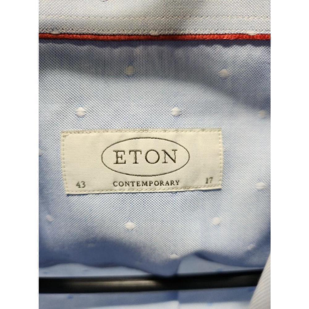 ETON BLUE COTTON MEN'S Luxury DRESS SHIRT-SIZE 43/17 - Picture 6 of 9